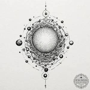 Tattoo sketch a tree whose fruits are tiny, g... - эскиз тату (№1752122951_0, 10.07.2025 04:49) — tattoo-photo.ru