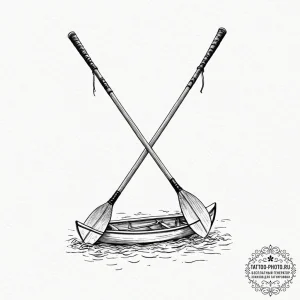 Tattoo sketch a pair of oars or paddles, symb... - эскиз тату (№1752123035_0, 10.07.2025 04:50) — tattoo-photo.ru