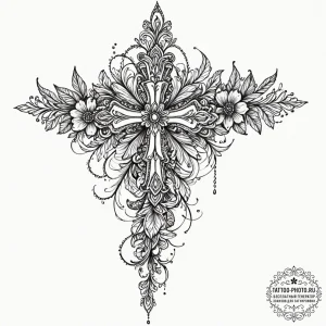Tattoo sketch a ribcage adorned with delicate... - эскиз тату (№1752124795_0, 10.07.2025 05:19) — tattoo-photo.ru