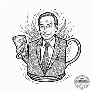 A sketch of the "world's 2nd best lawyer" mug... - эскиз тату (№1752124962_0, 10.07.2025 05:22) — tattoo-photo.ru
