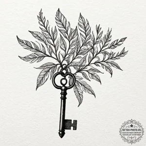 Tattoo sketch a plant with leaves that are sh... - эскиз тату (№1752126475_0, 10.07.2025 05:47) — tattoo-photo.ru