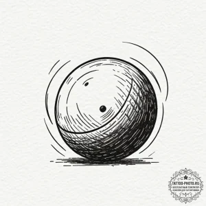 A linework tattoo of the bowling ball and pin... - эскиз тату (№1752126892_0, 10.07.2025 05:54) — tattoo-photo.ru