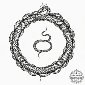 Tattoo sketch an uroboros serpent forming a p... - эскиз тату (№1752127313_0, 10.07.2025 06:01) — tattoo-photo.ru
