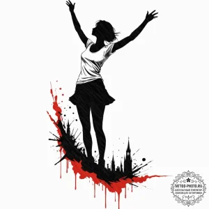 Tattoo sketch a person's silhouette standing... - эскиз тату (№1752128405_0, 10.07.2025 06:20) — tattoo-photo.ru