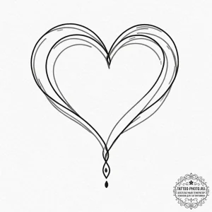 Tattoo sketch a heart made of a single contin... - эскиз тату (№1752128738_0, 10.07.2025 06:25) — tattoo-photo.ru