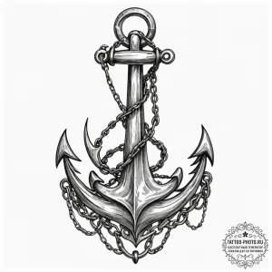 A detailed shot of the rusted chain of a ship... - эскиз тату (№1752131263_0, 10.07.2025 07:07) — tattoo-photo.ru