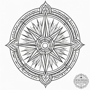 Tattoo sketch a compass whose needle always p... - эскиз тату (№1752131937_0, 10.07.2025 07:18) — tattoo-photo.ru