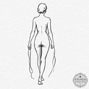 Tattoo sketch a person's silhouette, with the... - эскиз тату (№1752132021_0, 10.07.2025 07:20) — tattoo-photo.ru