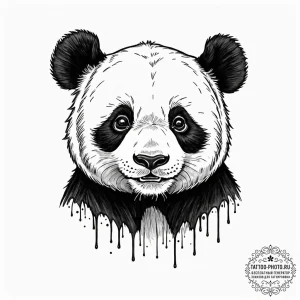 Panda, tattoo drawing outline, rough sketchy... - эскиз тату (№1752132874_0, 10.07.2025 07:34) — tattoo-photo.ru