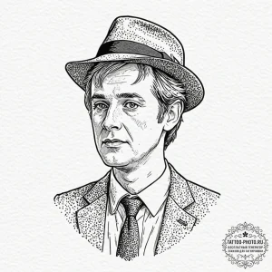 A sketch of the fifth doctor from doctor who... - эскиз тату (№1752133101_0, 10.07.2025 07:38) — tattoo-photo.ru