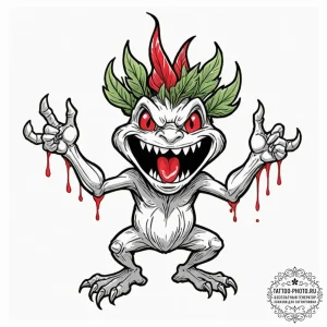 A watercolor sketch of a mandrake screaming.,... - эскиз тату (№1752134259_0, 10.07.2025 07:57) — tattoo-photo.ru