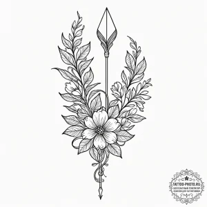 Tattoo sketch a single, elegant arrow, its sh... - эскиз тату (№1752135137_0, 10.07.2025 08:12) — tattoo-photo.ru