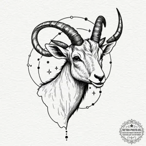 Tattoo design a capricorn constellation, with... - эскиз тату (№1752136477_0, 10.07.2025 08:34) — tattoo-photo.ru