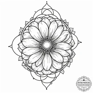 Tattoo sketch a personal birth flower combine... - эскиз тату (№1752136722_0, 10.07.2025 08:38) — tattoo-photo.ru