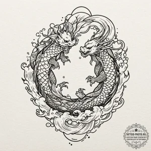 Tattoo design a glowing orb split into two ha... - эскиз тату (№1752136893_0, 10.07.2025 08:41) — tattoo-photo.ru