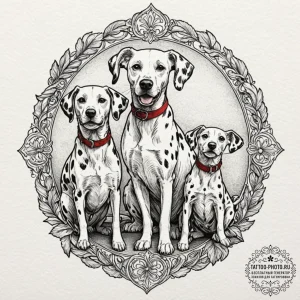A linework tattoo of the dalmatian mice from... - эскиз тату (№1752137392_0, 10.07.2025 08:49) — tattoo-photo.ru