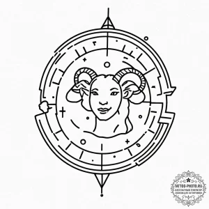 Tattoo design a minimalist symbol conveying t... - эскиз тату (№1752138565_0, 10.07.2025 09:09) — tattoo-photo.ru