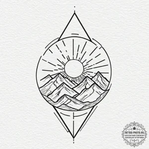 Tattoo sketch a geometric mountain range with... - эскиз тату (№1752139068_0, 10.07.2025 09:17) — tattoo-photo.ru