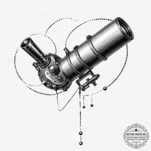 Tattoo design a telescope that is not looking... - эскиз тату (№1752139153_0, 10.07.2025 09:19) — tattoo-photo.ru