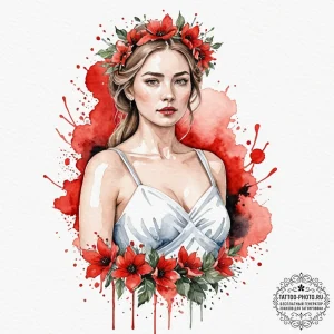 A watercolor sketch of the may queen flower d... - эскиз тату (№1752139566_0, 10.07.2025 09:26) — tattoo-photo.ru