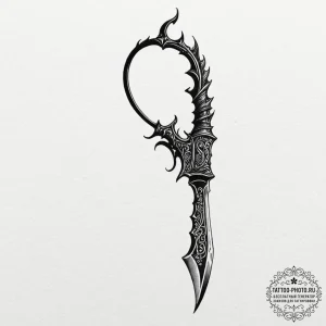 The saw cleaver from bloodborne, tattoo line... - эскиз тату (№1752142272_0, 10.07.2025 10:11) — tattoo-photo.ru