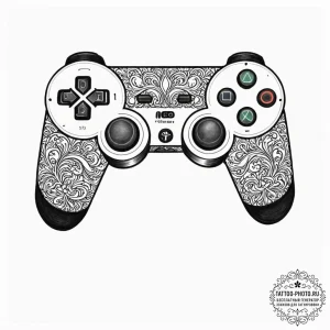 Tattoo sketch a controller's analog stick wit... - эскиз тату (№1752143023_0, 10.07.2025 10:23) — tattoo-photo.ru