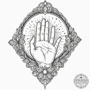 Tattoo sketch a hand holding a glowing "save... - эскиз тату (№1752143271_0, 10.07.2025 10:27) — tattoo-photo.ru