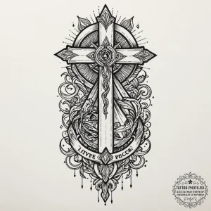 Tattoo design a single, powerful support beam... - эскиз тату (№1752143943_0, 10.07.2025 10:39) — tattoo-photo.ru
