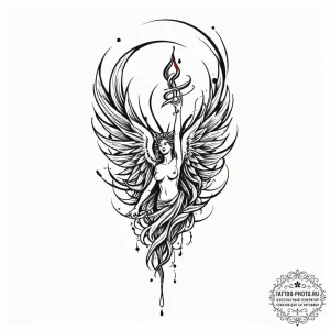 Tattoo design a fluid, abstract representatio... - эскиз тату (№1752144446_0, 10.07.2025 10:47) — tattoo-photo.ru