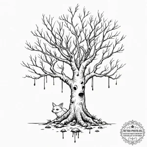 A sketch of the kodama (tree spirits) from pr... - эскиз тату (№1752145032_0, 10.07.2025 10:57) — tattoo-photo.ru