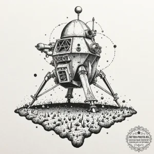 Tattoo sketch a lunar landing module, but it... - эскиз тату (№1752145199_0, 10.07.2025 10:59) — tattoo-photo.ru