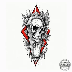 Coffin, tattoo flash sheet design, trash polk... - эскиз тату (№1752145703_0, 10.07.2025 11:08) — tattoo-photo.ru