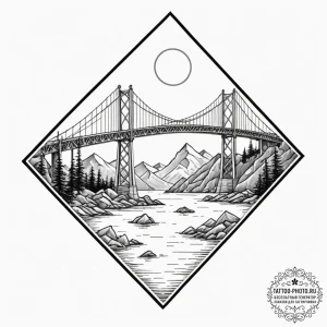 Tattoo design a powerful bridge, symbolizing... - эскиз тату (№1752146119_0, 10.07.2025 11:15) — tattoo-photo.ru