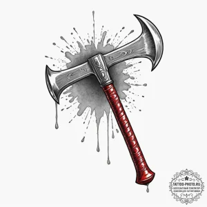 Tomahawk, ink illustration for tattoo, on a c... - эскиз тату (№1752146513_0, 10.07.2025 11:21) — tattoo-photo.ru