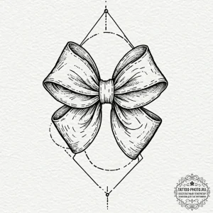 Tattoo sketch a simple, elegant bow or ribbon... - эскиз тату (№1752147550_0, 10.07.2025 11:39) — tattoo-photo.ru