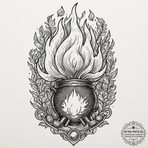 A sketch of calcifer the fire demon from howl... - эскиз тату (№1752148257_0, 10.07.2025 11:50) — tattoo-photo.ru