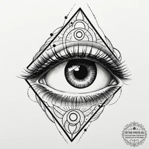 Tattoo design a subtle 'third eye' symbol, fo... - эскиз тату (№1752148345_0, 10.07.2025 11:52) — tattoo-photo.ru
