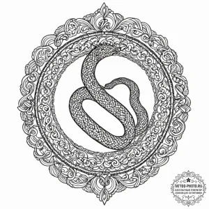 Tattoo design an uroboros serpent forming the... - эскиз тату (№1752148602_0, 10.07.2025 11:56) — tattoo-photo.ru