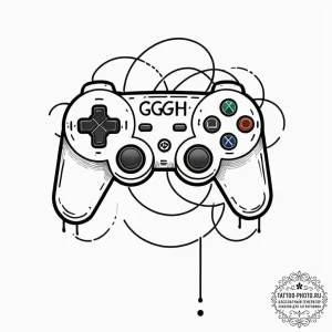 Tattoo design a gaming controller with a "gg"... - эскиз тату (№1752156898_0, 10.07.2025 14:14) — tattoo-photo.ru