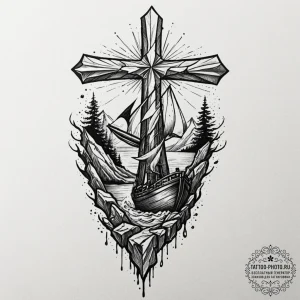 Tattoo design a single, powerful root breakin... - эскиз тату (№1752157567_0, 10.07.2025 14:26) — tattoo-photo.ru