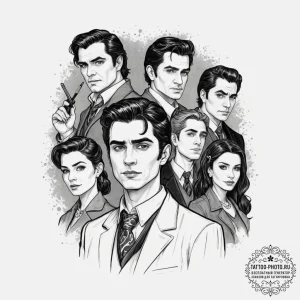 A graphic novel portrait of the main characte... - эскиз тату (№1752158250_0, 10.07.2025 14:37) — tattoo-photo.ru