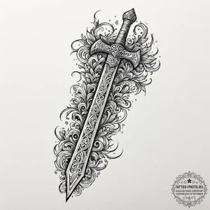 Tattoo sketch a pixelated sword or axe emergi... - эскиз тату (№1752158421_0, 10.07.2025 14:40) — tattoo-photo.ru