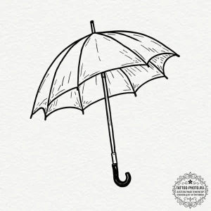 A linework tattoo of the umbrella symbol from... - эскиз тату (№1752158595_0, 10.07.2025 14:43) — tattoo-photo.ru