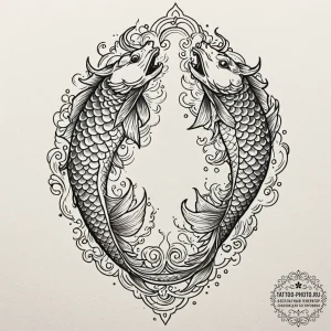 Tattoo design pisces fish, one made of glass,... - эскиз тату (№1752159706_0, 10.07.2025 15:01) — tattoo-photo.ru