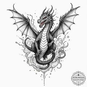 A graphic novel style tattoo of haku in his d... - эскиз тату (№1752159791_0, 10.07.2025 15:03) — tattoo-photo.ru