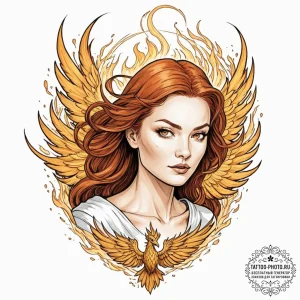 A graphic novel portrait of jean grey as the... - эскиз тату (№1752160900_0, 10.07.2025 15:21) — tattoo-photo.ru