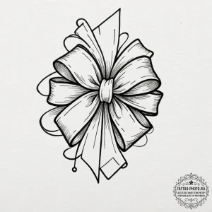 Tattoo sketch a simple, elegant bow or ribbon... - эскиз тату (№1752161319_0, 10.07.2025 15:28) — tattoo-photo.ru