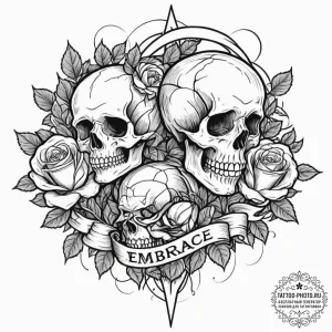 Tattoo design an abstract "embrace" in linewo... - эскиз тату (№1752163176_0, 10.07.2025 15:59) — tattoo-photo.ru
