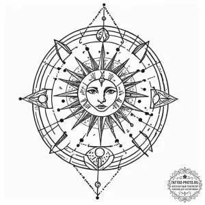 Tattoo sketch the zodiac's element subtly rep... - эскиз тату (№1752163514_0, 10.07.2025 16:05) — tattoo-photo.ru