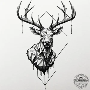 A trash polka composition of a wendigo, a cre... - эскиз тату (№1752164711_0, 10.07.2025 16:25) — tattoo-photo.ru